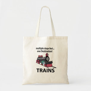 Treinen Meerdere Stops Maar Eén Bestemming Treinen Tote Bag