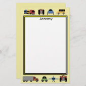 Treinen, platen en profielen, van automobielen briefpapier (Voorkant / Achterkant)