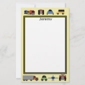 Treinen, platen en profielen, van automobielen briefpapier (Voorkant)