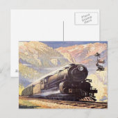 treinen retro locomotief toerisme briefkaart (Voorkant / Achterkant)