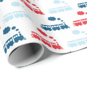 Treinen rood en blauw cadeaupapier (Rol Hoek)