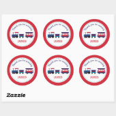 Treinen voor boetestickers (boys Birthday Navy Blu Ronde Sticker (Vel)