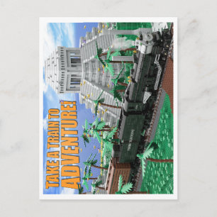 Treinexpedition naar Oude Ruïnes Briefkaart