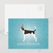 Treing Walker Coonhound Happy Birthday Design Briefkaart (Voorkant / Achterkant)