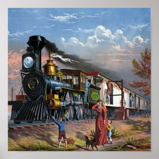 treinillustratie poster (Voorkant)