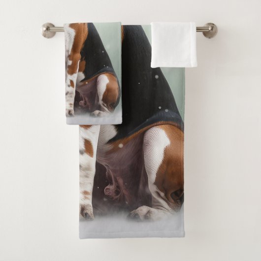 Treining Walker Coonhound Hond in Sneeuw Kerstmis Bad Handdoek (Insitu)
