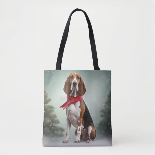 Treining Walker Coonhound Hond in Sneeuw Kerstmis Draagtas (Voorkant)