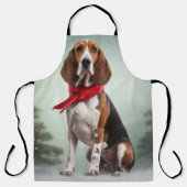 Treining Walker Coonhound Hond in Sneeuw Kerstmis Schort (Voorkant)