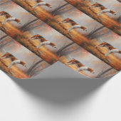 Treining Walker Coonhound in Herfstbladeren Herfst Cadeaupapier (Hoek)