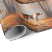 Treining Walker Coonhound in Herfstbladeren Herfst Cadeaupapier (Rol Hoek)