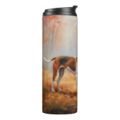 Treining Walker Coonhound in Herfstbladeren Herfst Thermosbeker (Gedraaid links)