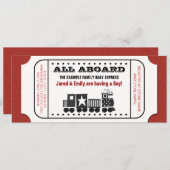 treinkaartje Baby shower uitnodiging (Voorkant / Achterkant)