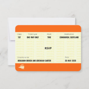 Treinkaartje geïnspireerd Gay trouw-RSVP RSVP Kaartje
