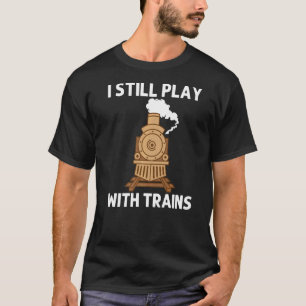 treinkunst voor mannen met stoomlocomotief t-shirt