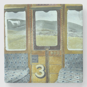Treinlandschap (door Eric Ravilious) Stenen Onderzetter