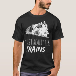 Treinliefhebber locomotief Ik hou gewoon heel erg T-shirt