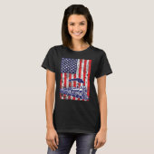 Treinlocomotief Amerikaanse vlag 4e van J T-shirt (Voorkant volledig)