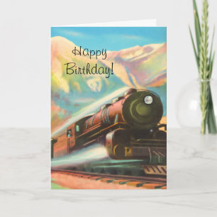 Treinlocomotief Happy Birthday Kaart