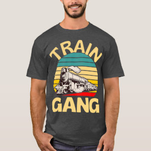 Treinlocomotief voor treinen met een spoorlijn t-shirt