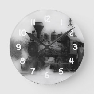  treinlocomotiefklok ronde klok