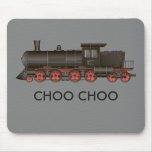 Treinmotor Choo Choo of aangepaste tekst Muismat