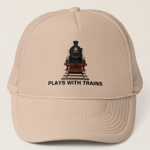 Treinmotor Speelt Met Treinen of Aangepaste Tekst Trucker Pet