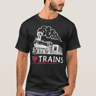 Treinontwerp Ik hou van Treinen T-shirt
