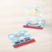 Treinpapier Onderzetters (Navy & Red) - Boys Kinde (Insitu)