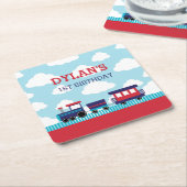 Treinpapier Onderzetters (Navy & Red) - Boys Kinde (Schuin)