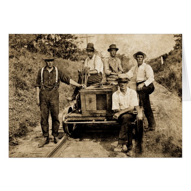  treinpersoneel ongeveer 1890-1910 (Voorkant Horizontaal)