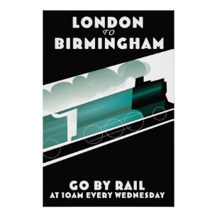Treinposter van Londen naar Birmingham Perfect Poster