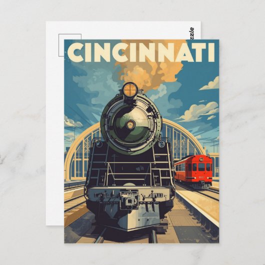 treinreis Cincinnati Briefkaart (Voorkant / Achterkant)