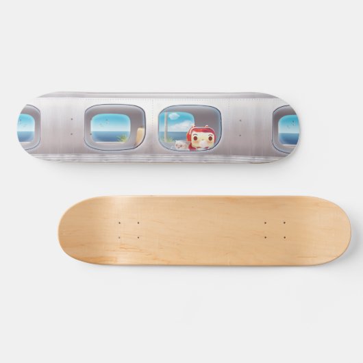 Treinreis met kat skateboard (Horizontaal)