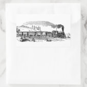 treinschets rechthoekige sticker (Tas)