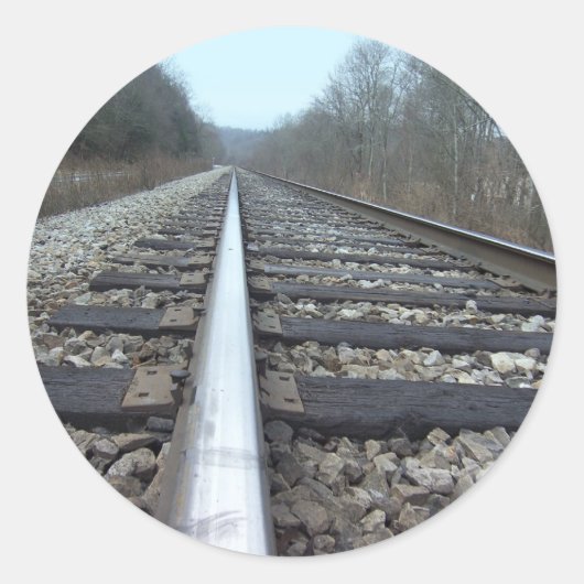 Treinsporen Ronde Sticker (Voorkant)