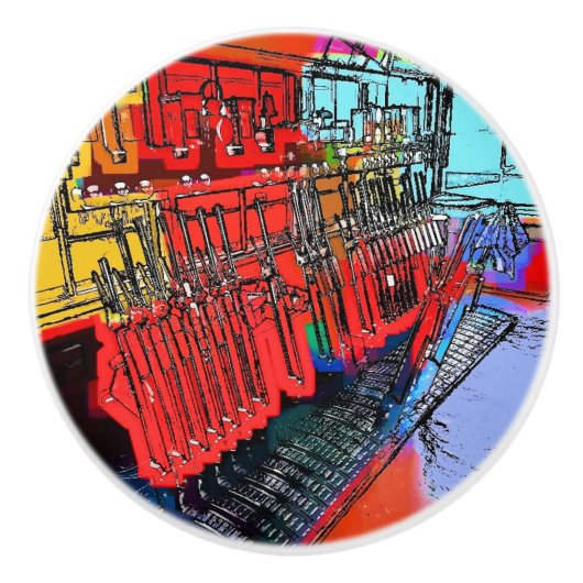 TREINSTALLATIES KERAMISCHE KNOP (Voorkant)