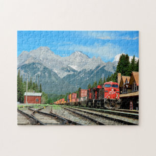 Treinstation Banff Alberta. Legpuzzel