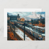  treinstation briefkaart (Voorkant / Achterkant)