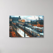 treinstation canvas afdruk (Voorkant)