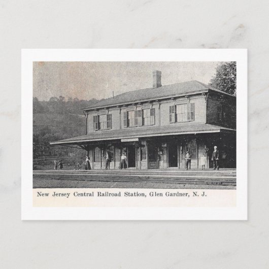 Treinstation, Glen Gardner, Vintage van New Jersey Briefkaart (Voorkant)