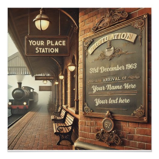 treinstation Glossy Poster Perfect Poster (Voorkant)