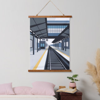 Treinstation Hangend Wandkleed
