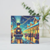  treinstation op kerstavond personaliseren (Staand voorkant)