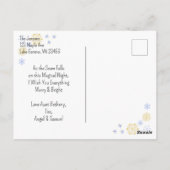 treinstation op kerstavond personaliseren briefkaart (Achterkant)