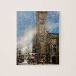 Treinstation - Pas op voor de trein 1910 Legpuzzel