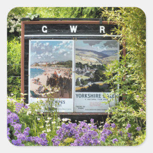  TREINSTATION SIGNS VIERKANTE STICKER