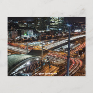 Treinstation Tel-Aviv in Night Israel Feestdagenkaart