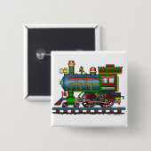 Treinstoomengine Choo Choo Pins Vierkante Button 5,1 Cm (Voorkant /achterkant)