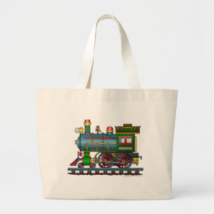 Treinstoommotor Choo-kokers/Tassen Grote Tote Bag