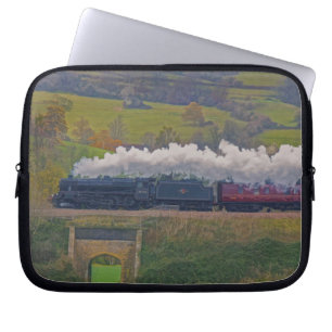 Treinstoomtrein voor trainspotters laptop sleeve
